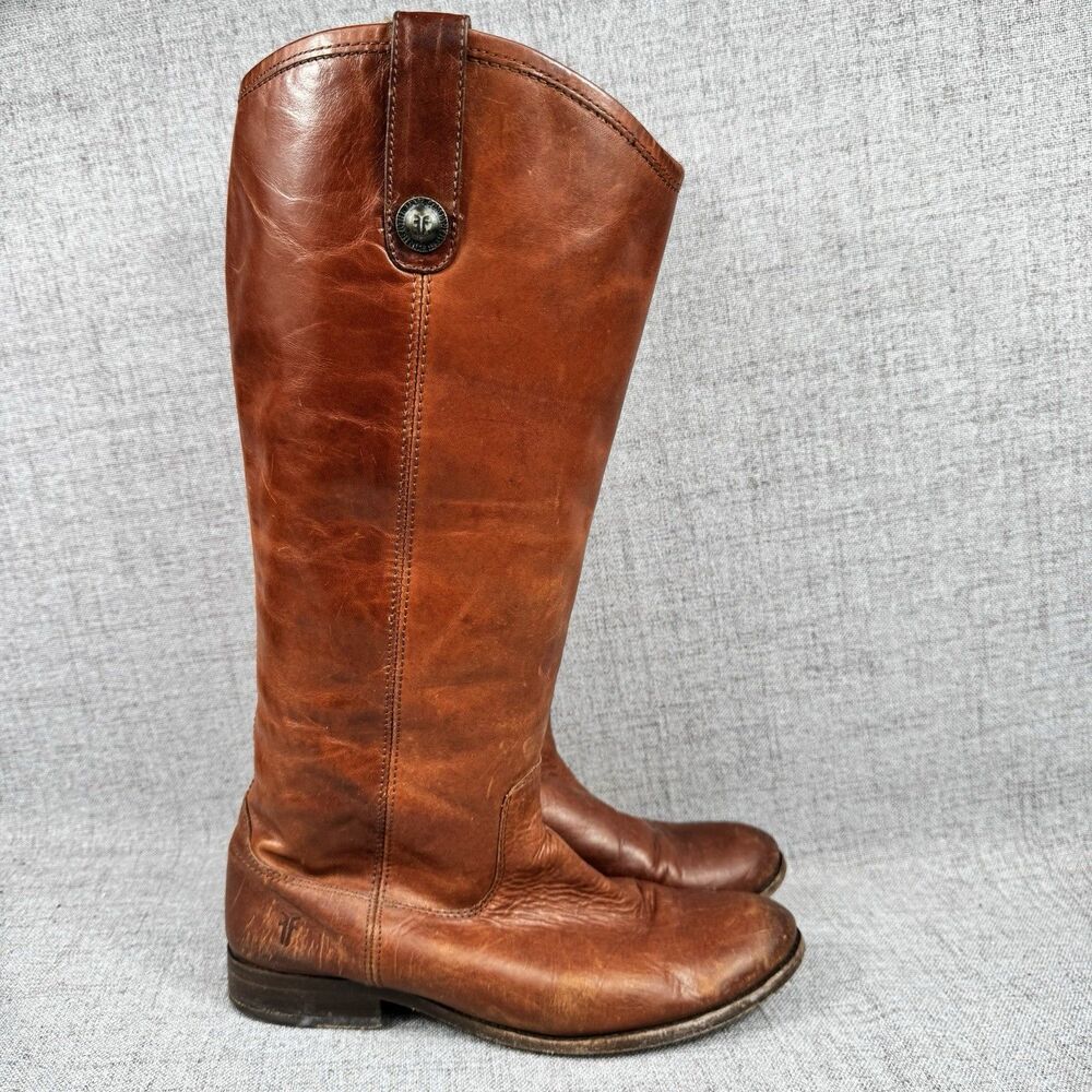 Frye Melissa Button Tall Riding Boots Women's 8 B Leather 77167